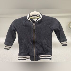 Gymboree Black Speckled Bomber Jacket with Striped Trim XXS(3)